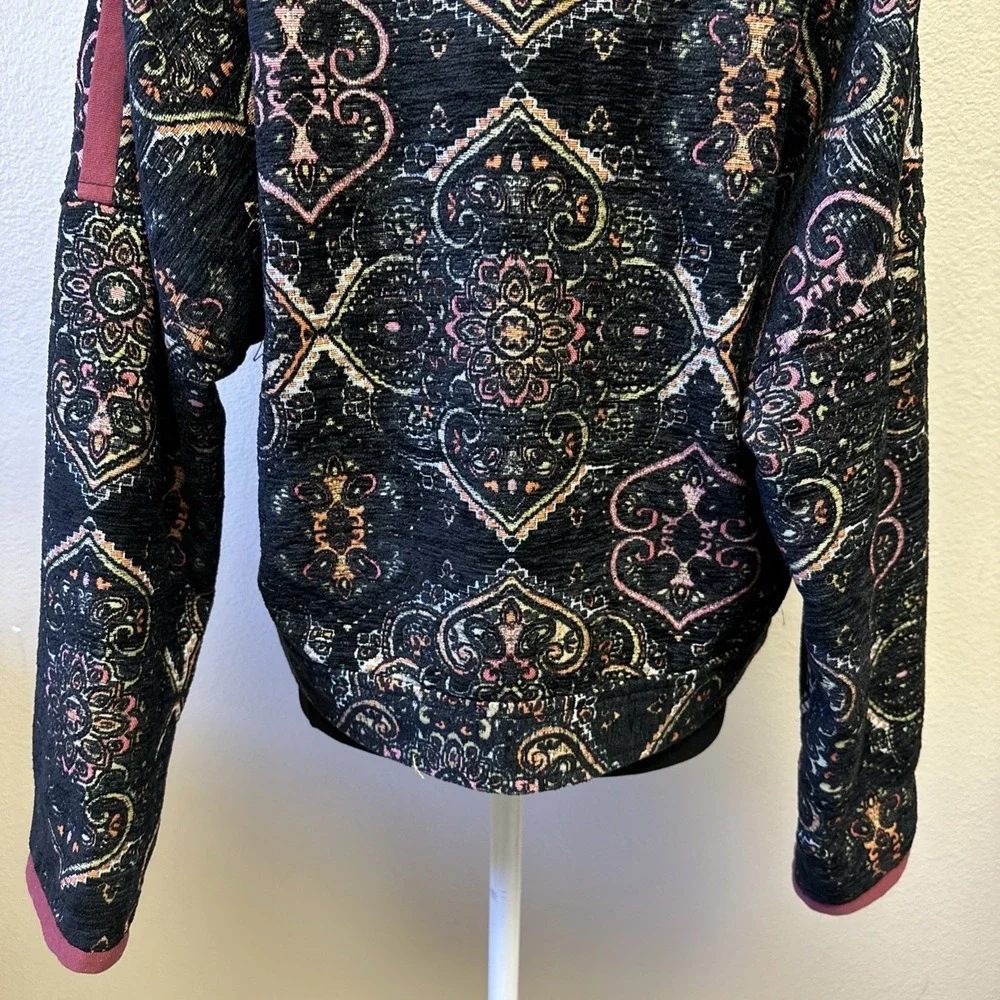 Free People Women's Small Tapestry Labyrinth Moto Jacket Bohemian‎ Hipster Chic